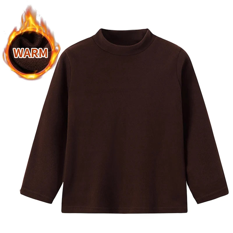 1/3 Piece Children's Mid-collar Bottoming Shirt in Autumn And Winter Solid Color Joker Girls' Long sleeve T-shirt Boys' Casual S