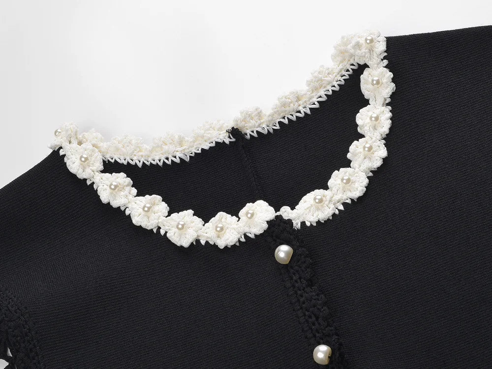 Lace Contrast Vest Dress Light Luxury and Fashionable Single-breasted Pleated 2025 Spring and Summer New Style Vintage Dress