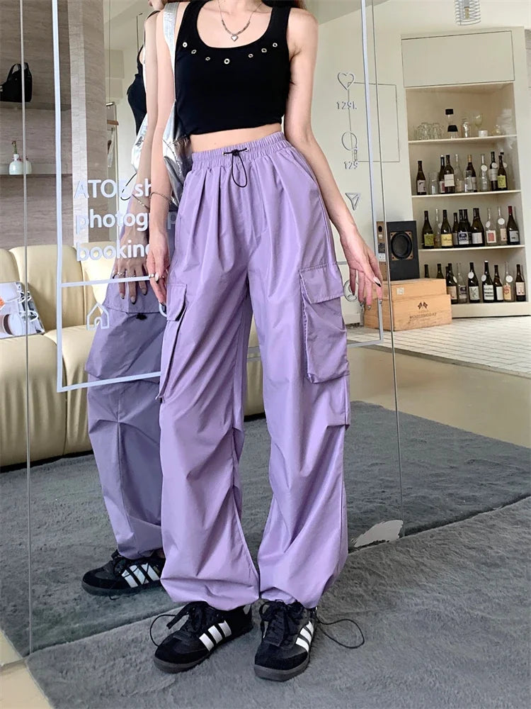 High Waist Wide Leg Workwear Pants Women's Spring 2024 Loose Sun Protection Casual Sports Thin Style Fashionable Trousers