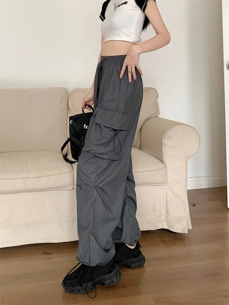 High Waist Wide Leg Workwear Pants Women's Spring 2024 Loose Sun Protection Casual Sports Thin Style Fashionable Trousers