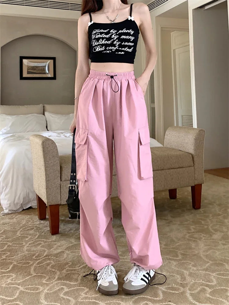 High Waist Wide Leg Workwear Pants Women's Spring 2024 Loose Sun Protection Casual Sports Thin Style Fashionable Trousers