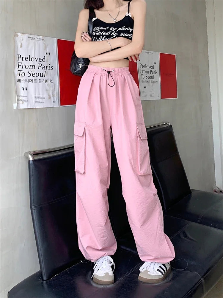 High Waist Wide Leg Workwear Pants Women's Spring 2024 Loose Sun Protection Casual Sports Thin Style Fashionable Trousers