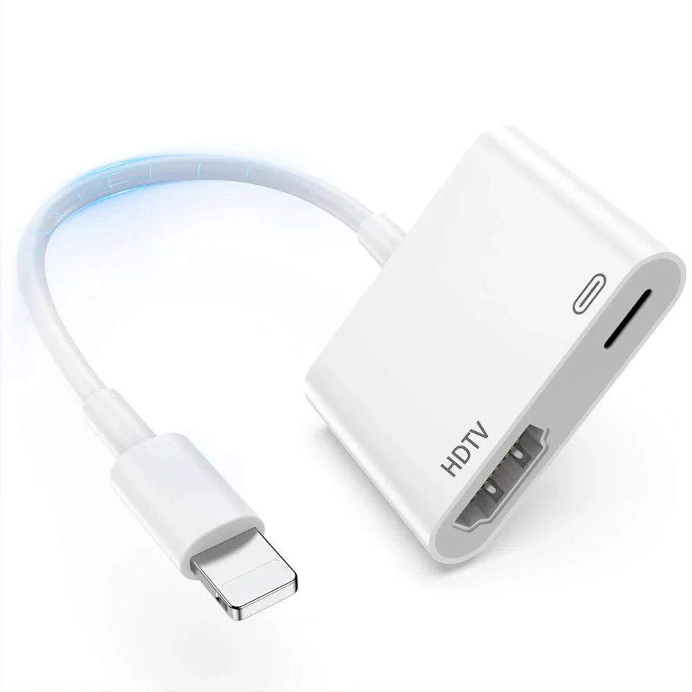 For 8 PIN to HDTV Digital AV Adapter 1080P HDTV Sync Screen Digital Audio AV Converter for HDTV/Projector/Monitor iPhone 15