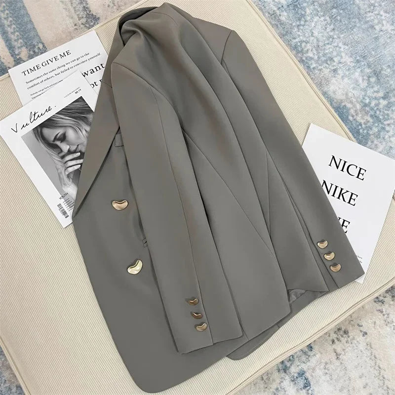 2025 Spring and Autumn New Korean fashion British Style Solid Blazer Women Clothing French Texture Fashion Small Suit Coat Women