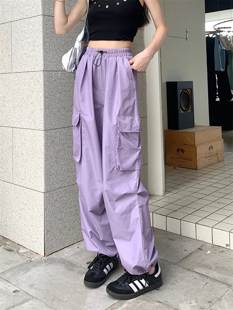 High Waist Wide Leg Workwear Pants Women's Spring 2024 Loose Sun Protection Casual Sports Thin Style Fashionable Trousers