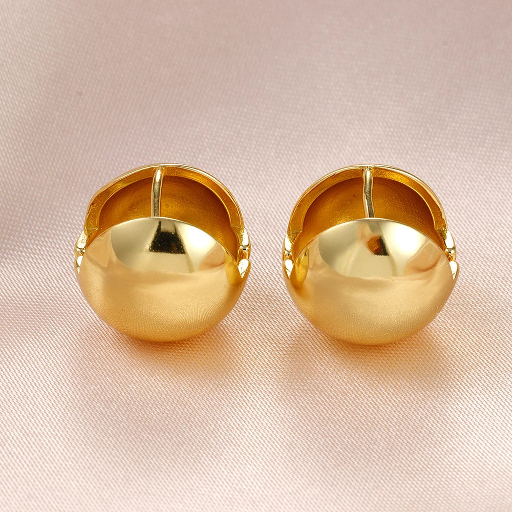 2025 Gold Silver Color Ball Round Simple Hight Quality Luxury Earrings Punk Geometric Stud Earrings For Women Party Jewelry Gift