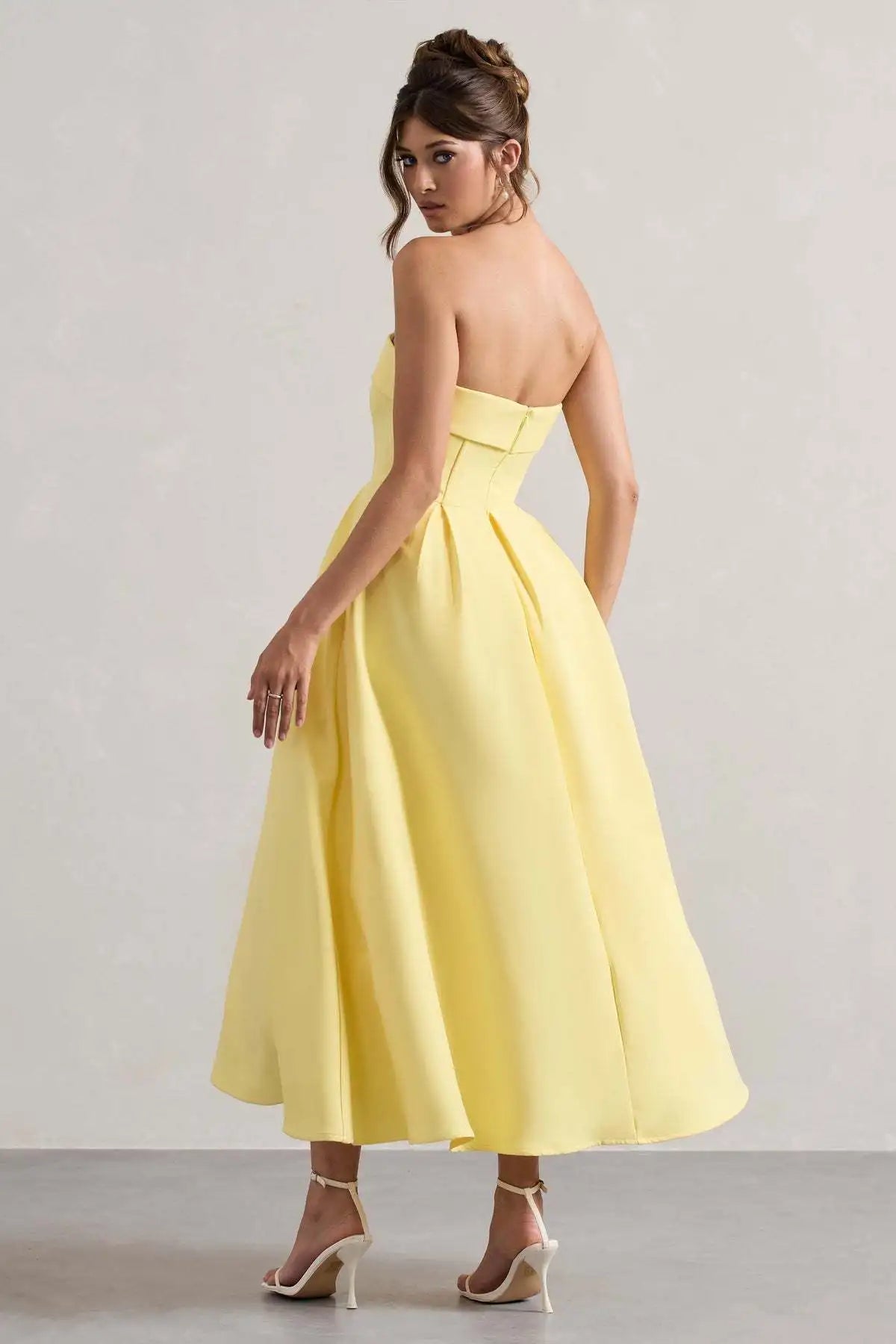 2025 French Fashion Elegant Long Evening Dress Women High-end Solid Sleeveless Strapless Party Dress Chic Minimalist Clothes