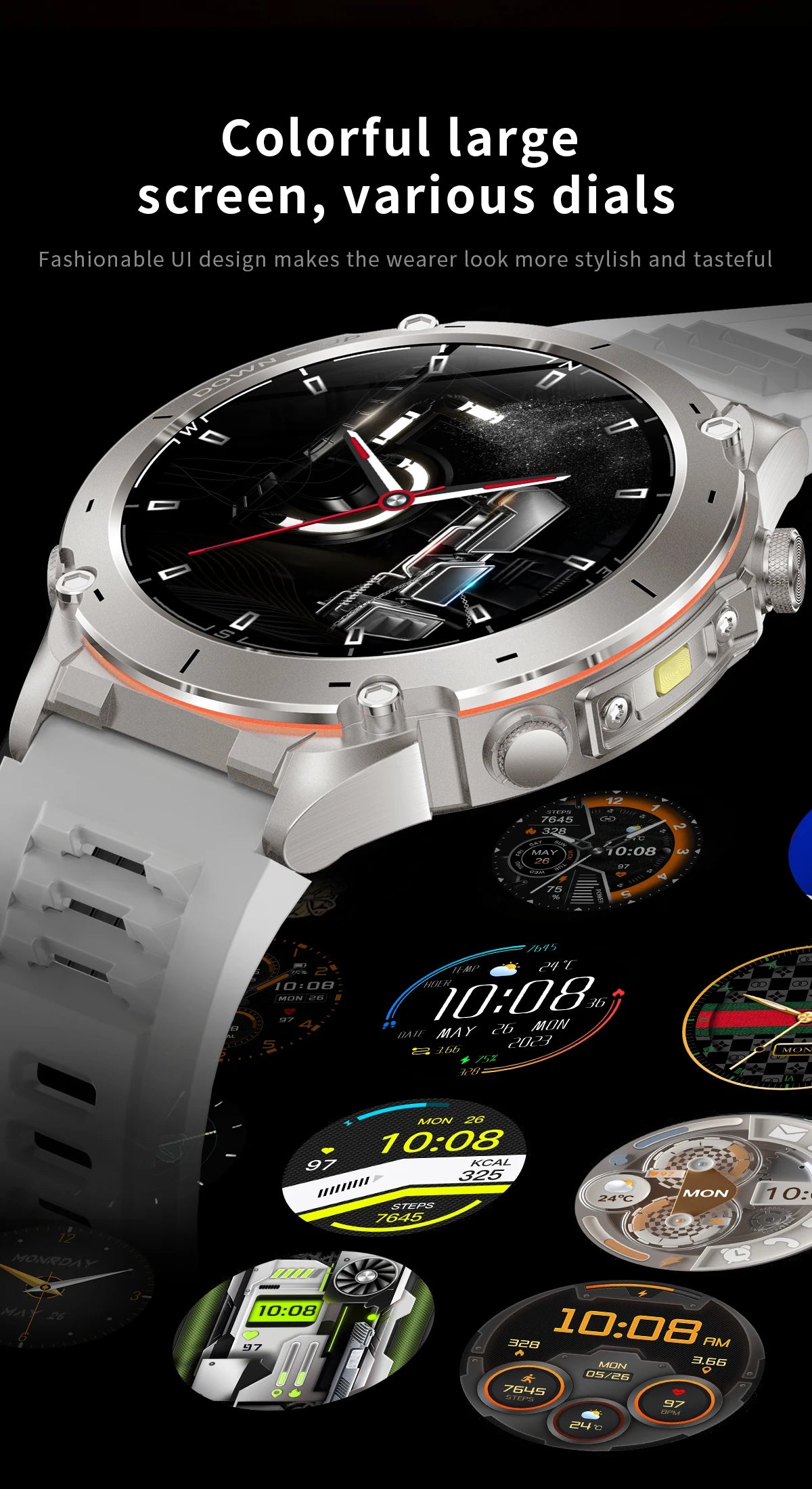 Men New Outdoors Sports Military GPS SmartWatch 10ATM Waterproof 730mAh High Battery Compass NFC HD Call For Huawei Xiaomi Watch