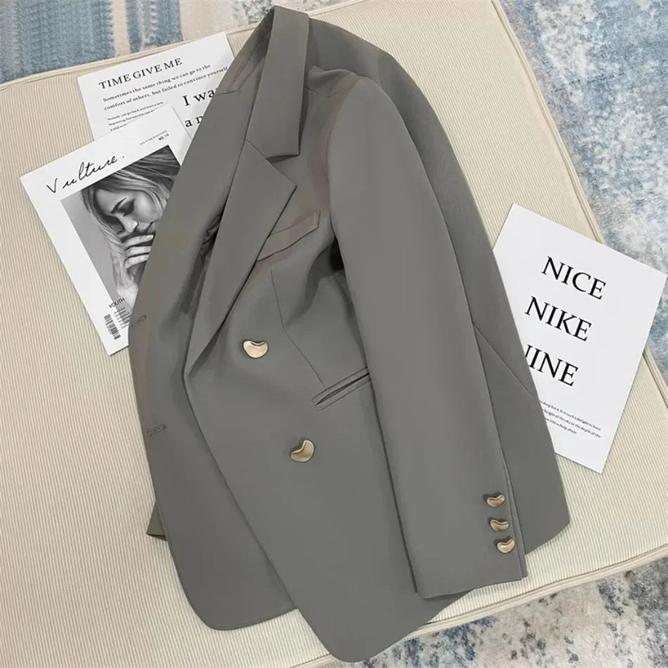 2025 Spring and Autumn New Korean fashion British Style Solid Blazer Women Clothing French Texture Fashion Small Suit Coat Women