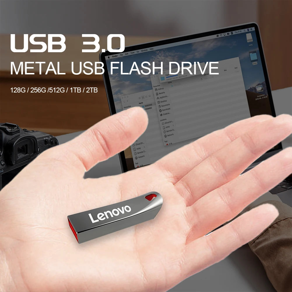 Lenovo U Disk 2TB 256GB 512GB Metal USB3.1 Dustproof Titanium Gamer Design USB Flash Drive 128GB Pen Drive 512GB 1TB