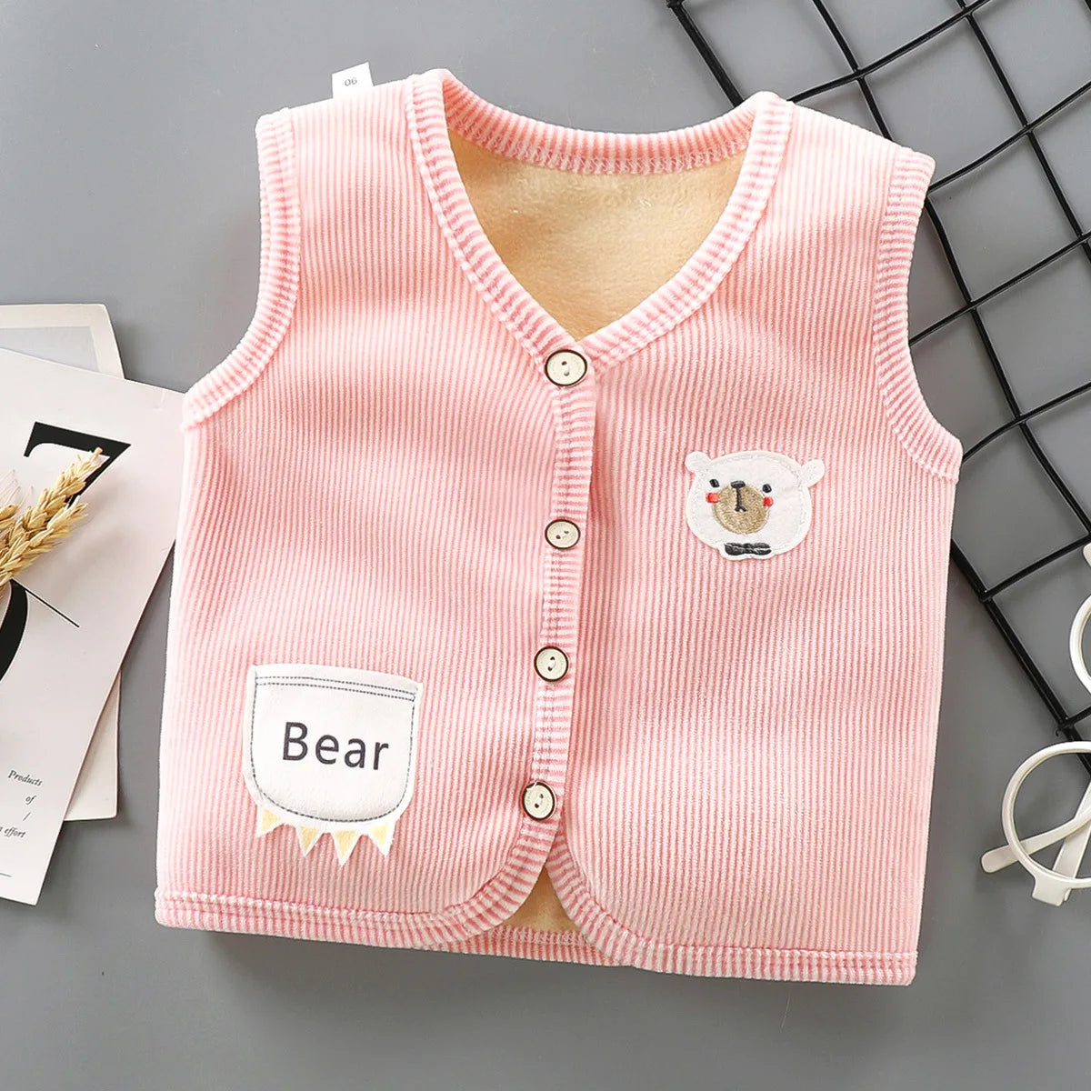 Kids Clothes Waistcoat Children's Vest Boy Girl Thicken Velvet lining Keep Warm Jackets Vest Children's Clothing Autumn Winter