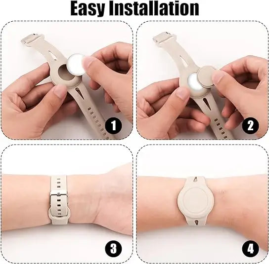 Airtag Bracelet for Kids Waterproof, Silicone Wristband Case Cover for Anti-lost Band StraP Hidden Accessories for Toddler Child