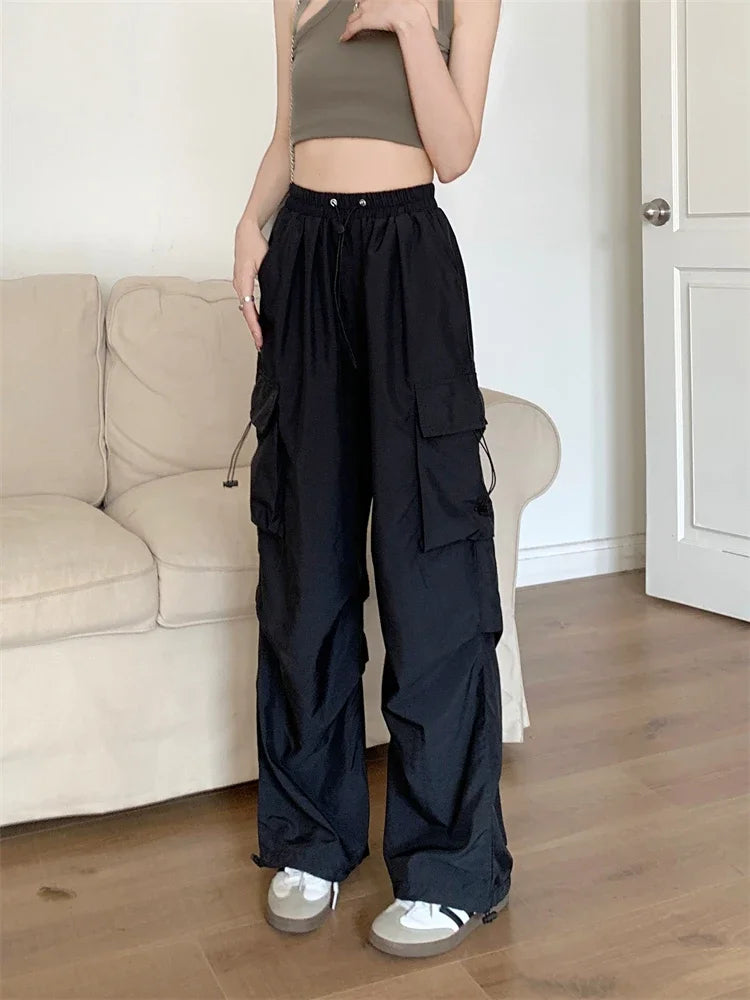 High Waist Wide Leg Workwear Pants Women's Spring 2024 Loose Sun Protection Casual Sports Thin Style Fashionable Trousers