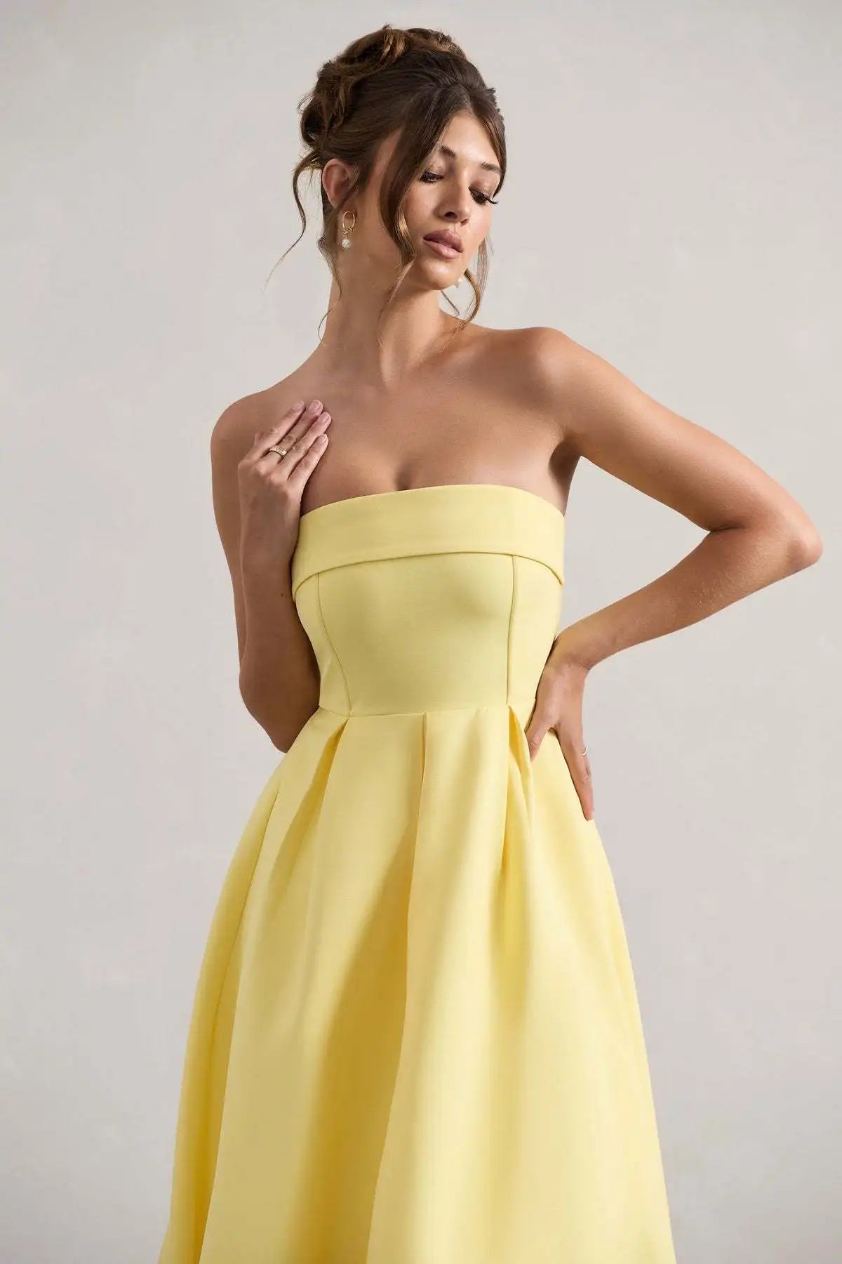 2025 French Fashion Elegant Long Evening Dress Women High-end Solid Sleeveless Strapless Party Dress Chic Minimalist Clothes