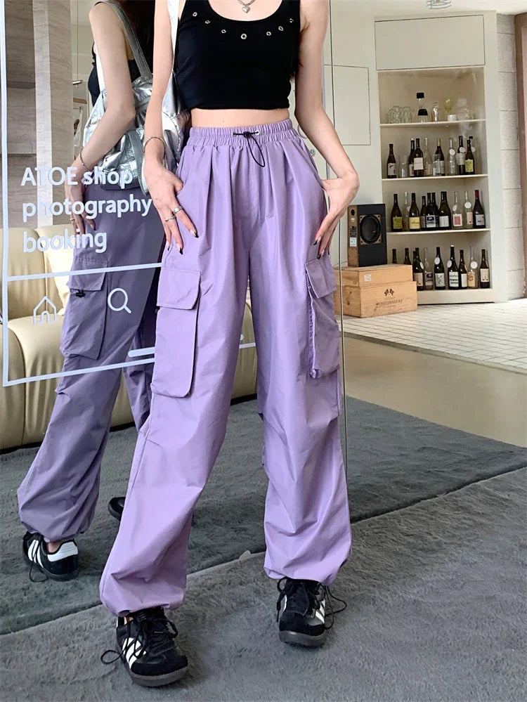 High Waist Wide Leg Workwear Pants Women's Spring 2024 Loose Sun Protection Casual Sports Thin Style Fashionable Trousers