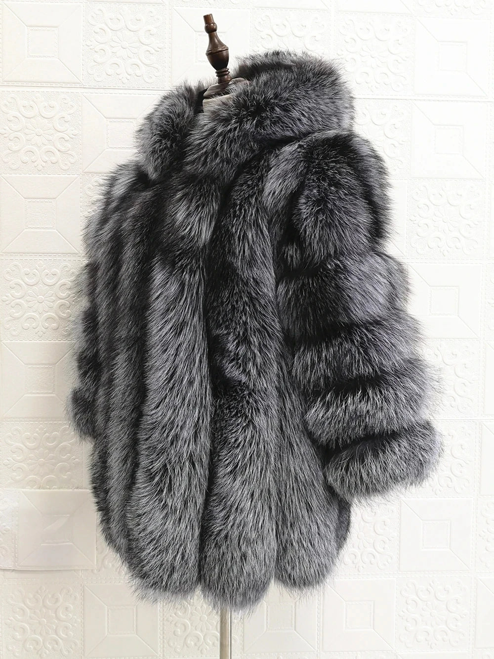 QUEENTINA Real Fox Fur Coat for Women, Winter Jacket, Warm Outerwear, Luxury Designer, External Clothes Plus Fashion New Long