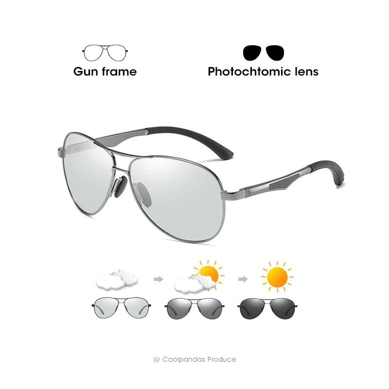 2024 Aviation Driving Photochromic Sunglasses Men Polarized Glasses Women Day Night Vision Driver Eyewear UV400 zonnebril heren