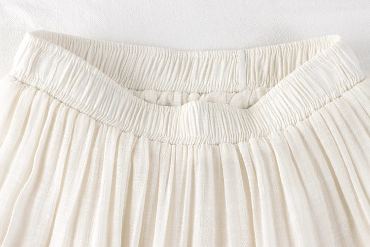 Designer Chic Maxi Skirt Woman 2024 New Summer A-Line Solid Patchwork Skirts Minimalist Casual Loose Pleated Skirts Jupe Femme