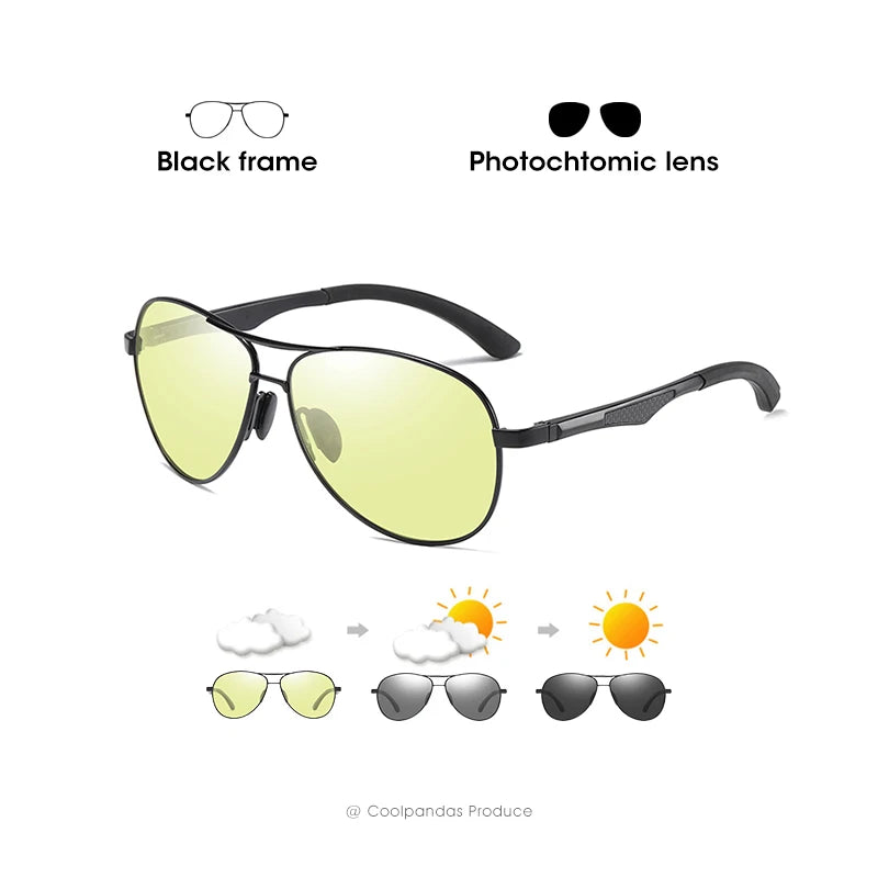 2024 Aviation Driving Photochromic Sunglasses Men Polarized Glasses Women Day Night Vision Driver Eyewear UV400 zonnebril heren