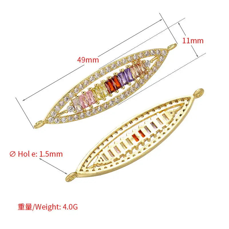 HECHENG 13styles rainbow Adjustable Bracelets CZ Gold color Wholesale geometric design For Women Bling DIY Gift Colorful VS425