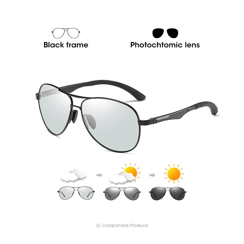 2024 Aviation Driving Photochromic Sunglasses Men Polarized Glasses Women Day Night Vision Driver Eyewear UV400 zonnebril heren