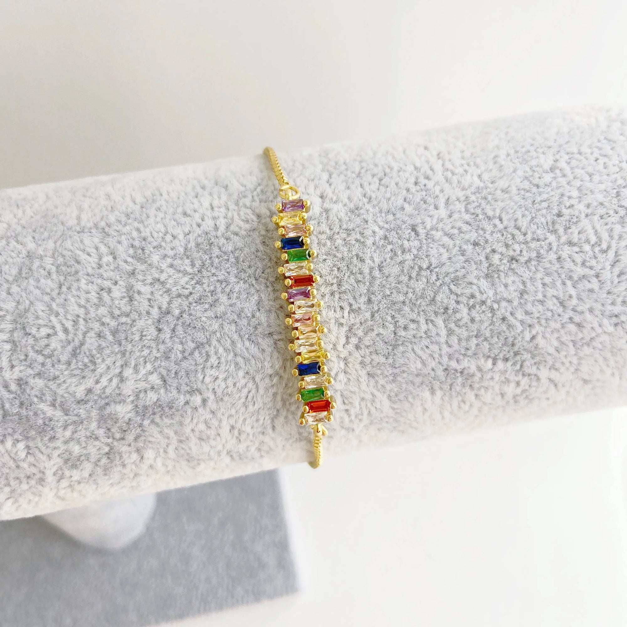 HECHENG 13styles rainbow Adjustable Bracelets CZ Gold color Wholesale geometric design For Women Bling DIY Gift Colorful VS425