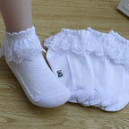 10 Pairs/lot Baby Girls Kids Socks Lace Ruffle Princess Mesh Children Ankle Short Breathable Cotton White Pink Blue Toddler Sock