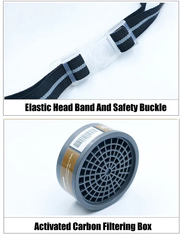Double Filters Half Face Respirator Dust Gas Mask For Painting Spraying Factory Industry Home Emergency Survival Safety