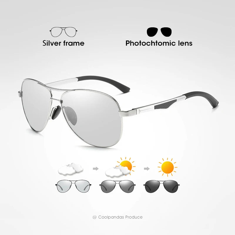 2024 Aviation Driving Photochromic Sunglasses Men Polarized Glasses Women Day Night Vision Driver Eyewear UV400 zonnebril heren