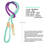 150cm Dog Leash Round Cotton Dogs Lead Rope Colorful Pet Long Leashes Belt Outdoor Dog Walking Training Leads Ropes