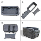Portable Pet Dog Car Seat Central Control Dog Carrier Non-slip Safe Car Armrest Box Booster Bed For Small Dogs Cats Puppy Travel