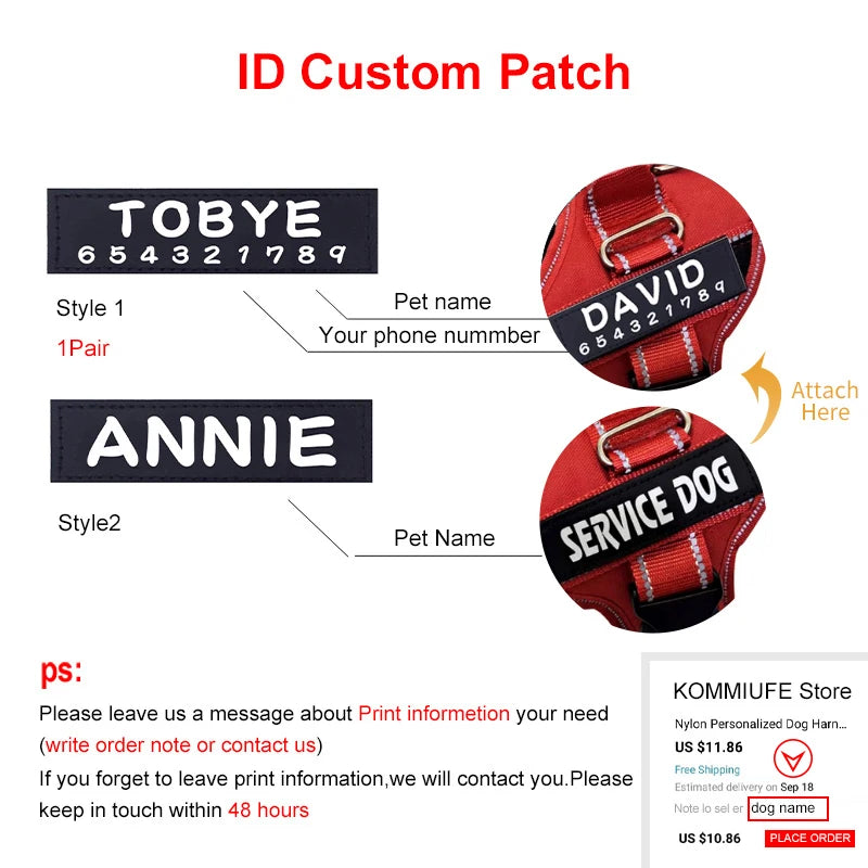 Nylon Dog Harness Personalized Reflective Pet Harness For Small Medium Large Dogs Breathable Mesh Pad Dog Harness No Pull