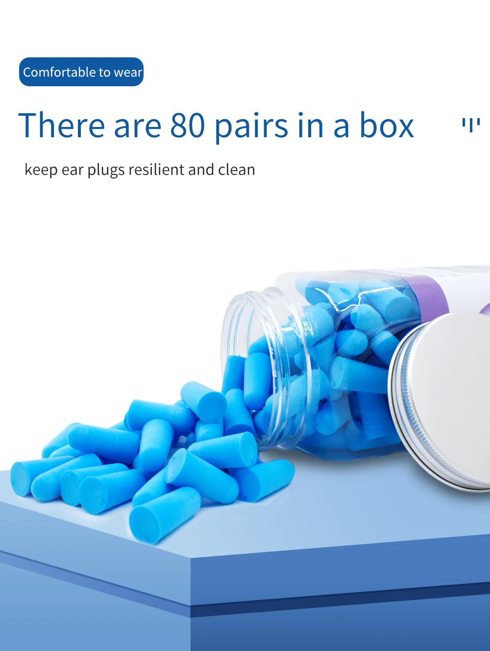 80 Pairs Sponge Sleeping Ear Plugs Earplugs Anti-noise Ear Plugs Noise Reduction Rate 35.5db Ear Protection
