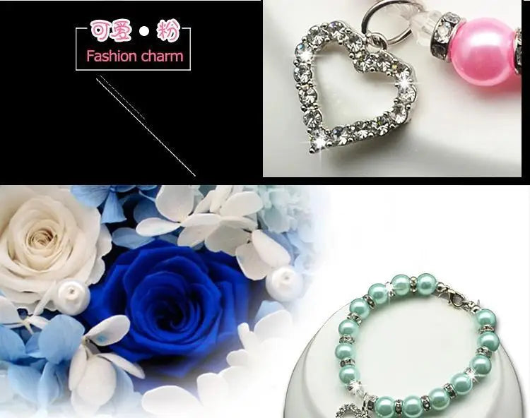 Rhinestone Pet Collar Puppy Dog Cat Imitation Pearl Necklace Pet Accessories Lovely Fashion Pets Dogs Cats Collar