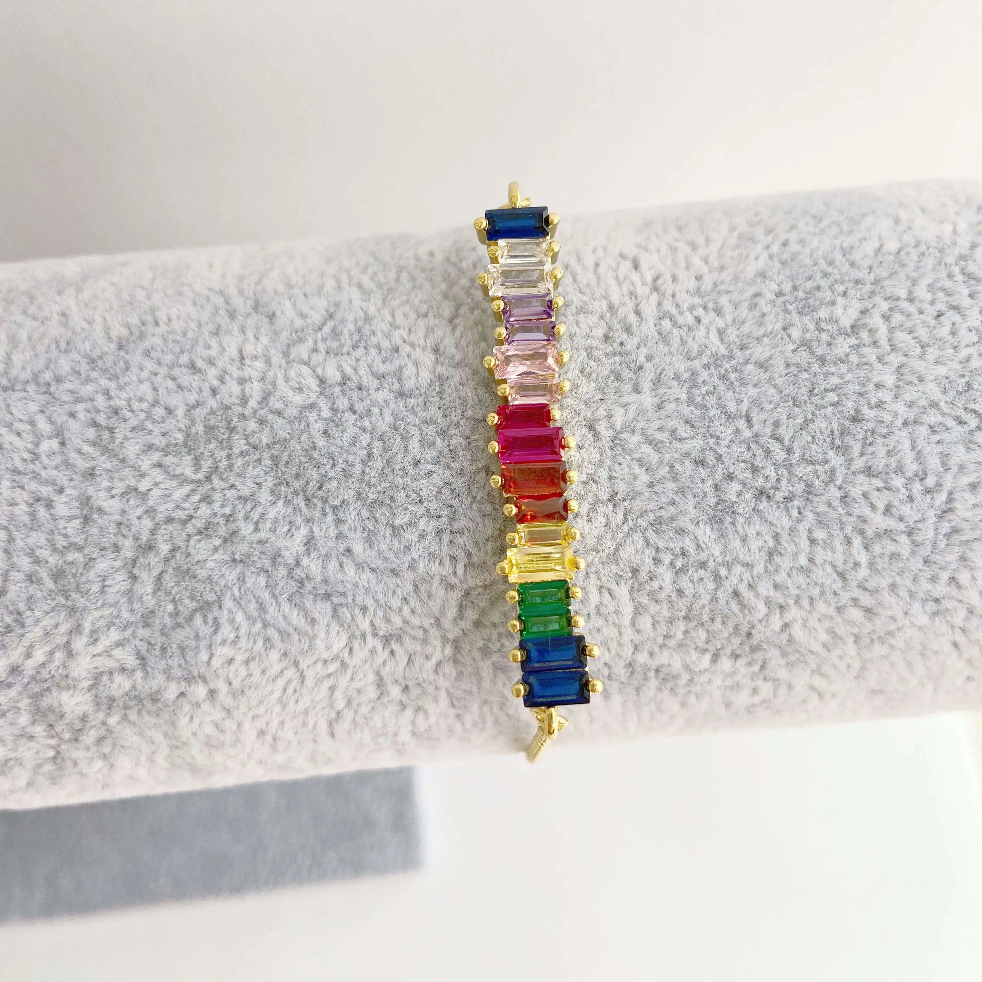 HECHENG 13styles rainbow Adjustable Bracelets CZ Gold color Wholesale geometric design For Women Bling DIY Gift Colorful VS425