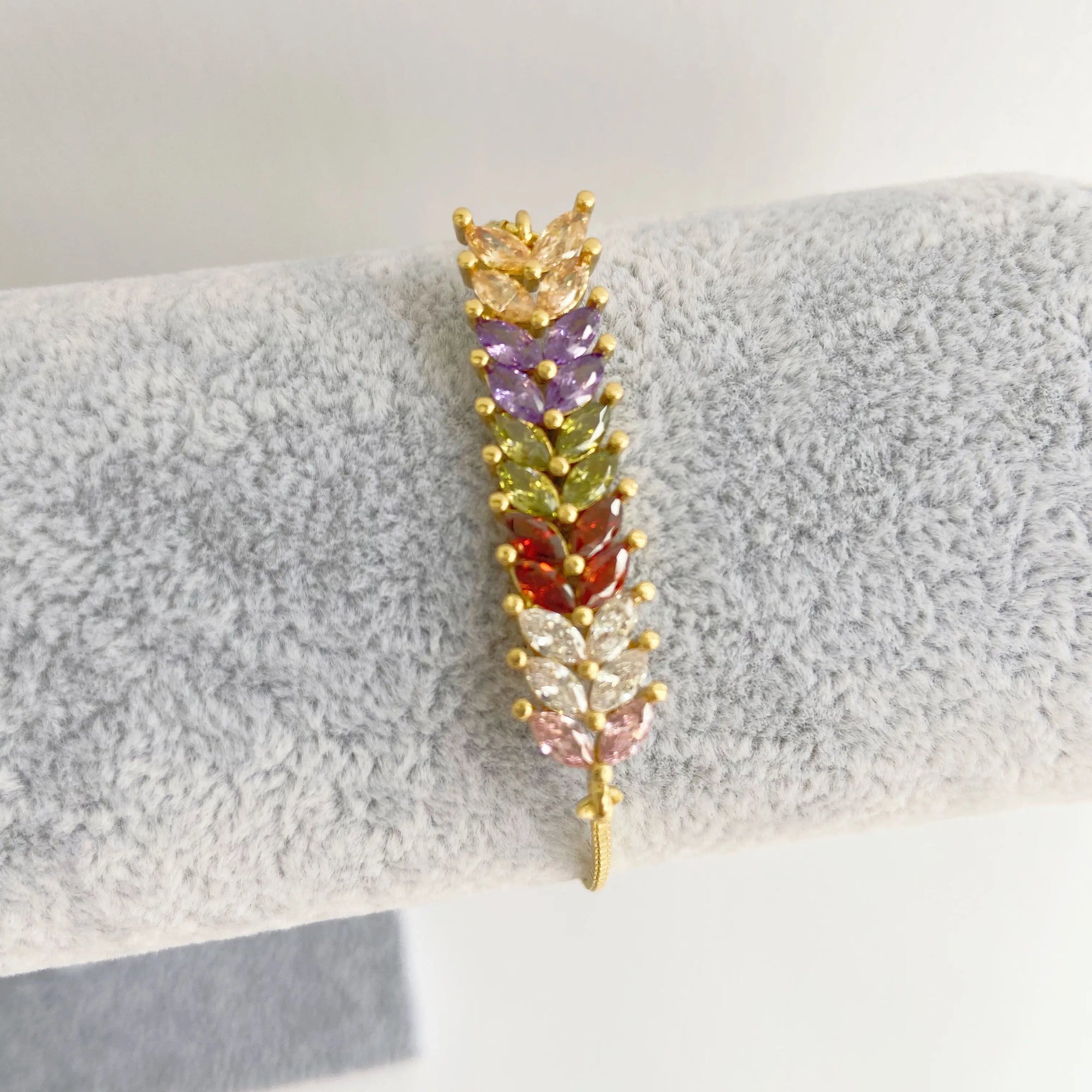 HECHENG 13styles rainbow Adjustable Bracelets CZ Gold color Wholesale geometric design For Women Bling DIY Gift Colorful VS425