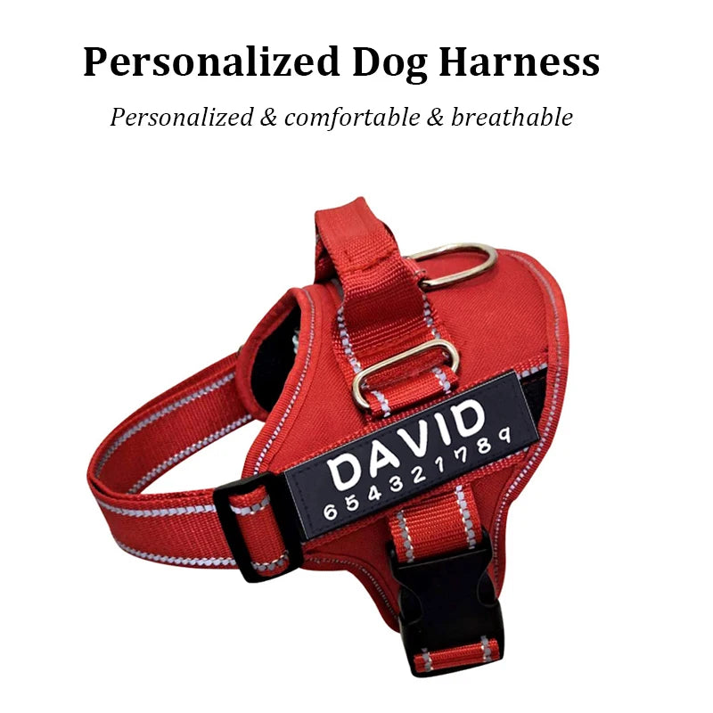 Nylon Dog Harness Personalized Reflective Pet Harness For Small Medium Large Dogs Breathable Mesh Pad Dog Harness No Pull