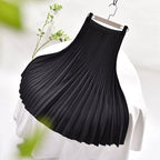 Women's Elegant Solid Color Midi Skirt Korean Female High Waist Fan-shaped Pleated Twill Skirts Faldas 2021 Summer Autumn Sk772