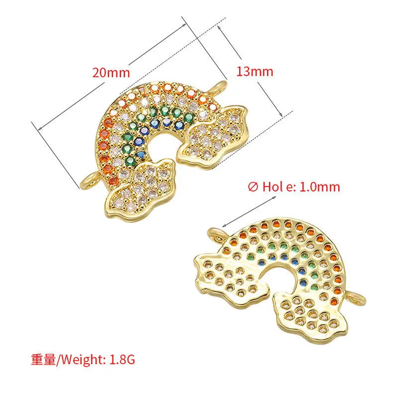 HECHENG 13styles rainbow Adjustable Bracelets CZ Gold color Wholesale geometric design For Women Bling DIY Gift Colorful VS425