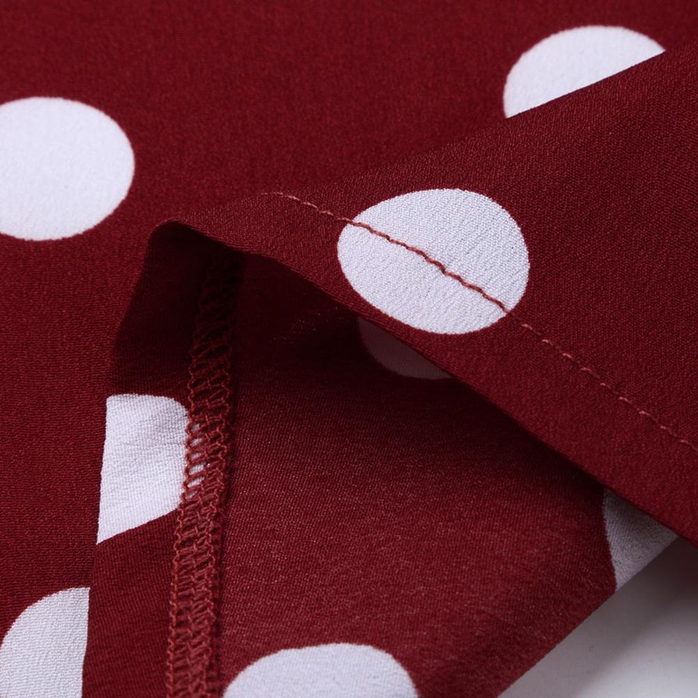 Women Plus Size Dress Polka Dot Print V Neck  Summer Single-breasted Sleeveless Large Hem Dress платье женское vestido mujer