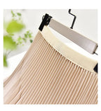 Women's Elegant Solid Color Midi Skirt Korean Female High Waist Fan-shaped Pleated Twill Skirts Faldas 2021 Summer Autumn Sk772