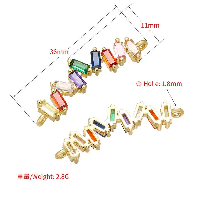 HECHENG 13styles rainbow Adjustable Bracelets CZ Gold color Wholesale geometric design For Women Bling DIY Gift Colorful VS425