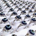 Wholesale 20pcs Evil Blue Eye  Metal Alloy Rings Jewelry