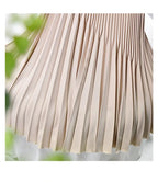 Women's Elegant Solid Color Midi Skirt Korean Female High Waist Fan-shaped Pleated Twill Skirts Faldas 2021 Summer Autumn Sk772