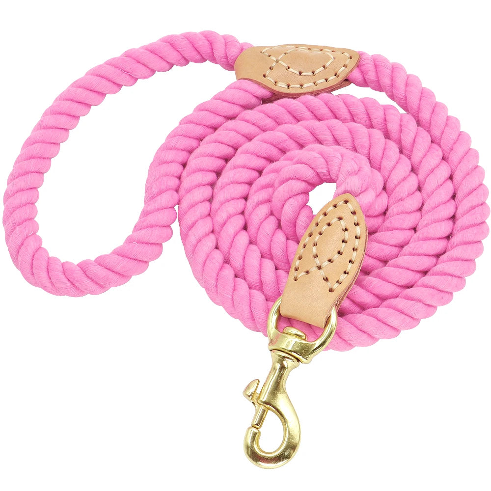 150cm Dog Leash Round Cotton Dogs Lead Rope Colorful Pet Long Leashes Belt Outdoor Dog Walking Training Leads Ropes