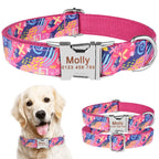 Nylon Fashion Boy Girl Unisex Dogs Collar Products Pet Collar Small Large Personalized Dog Collar Custom Engraved Name ID Tag
