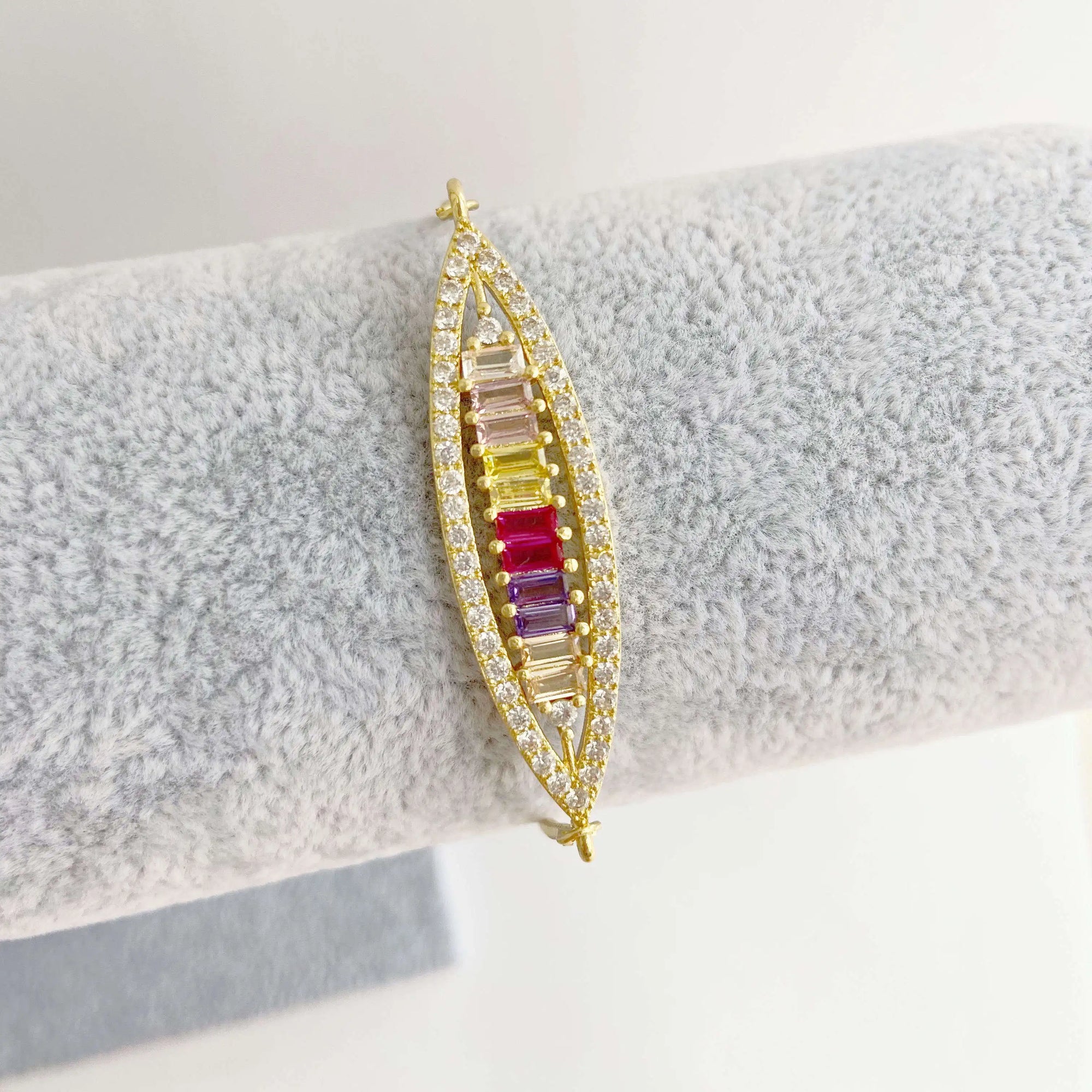 HECHENG 13styles rainbow Adjustable Bracelets CZ Gold color Wholesale geometric design For Women Bling DIY Gift Colorful VS425