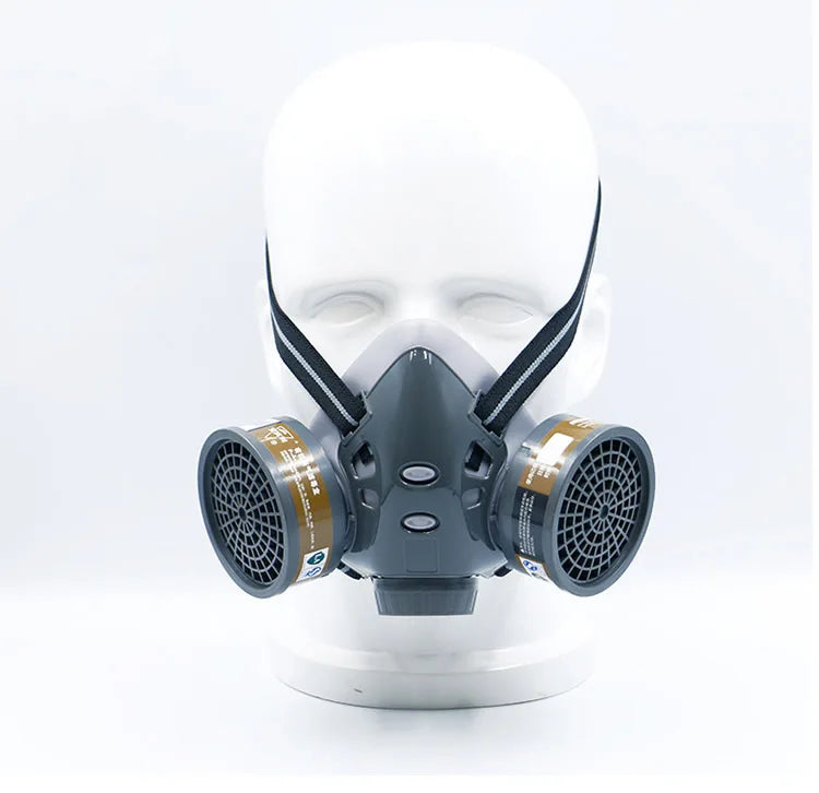 Double Filters Half Face Respirator Dust Gas Mask For Painting Spraying Factory Industry Home Emergency Survival Safety