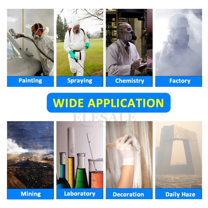 Double Filters Half Face Respirator Dust Gas Mask For Painting Spraying Factory Industry Home Emergency Survival Safety