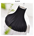 Women's Elegant Solid Color Midi Skirt Korean Female High Waist Fan-shaped Pleated Twill Skirts Faldas 2021 Summer Autumn Sk772